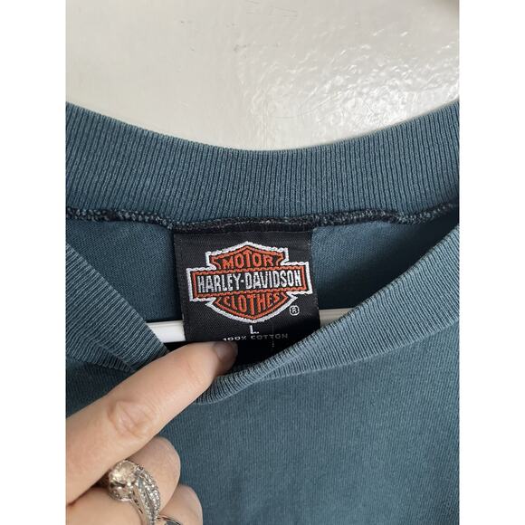 Harley Davidson 90s Double Sided Graphic T-Shirt Darwin Dynacycles Australia VTG - Picture 6 of 8